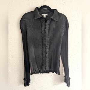 WD.NY Black Pleated Blouse